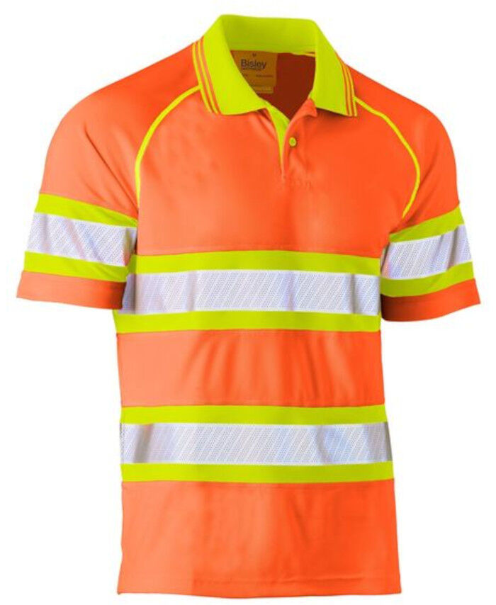 TAPED DOUBLE HI VIS MESH POLO - SHORT SLEEVE - Bisley