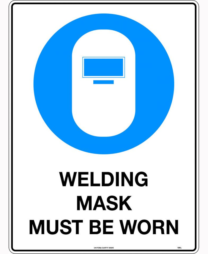 600x400mm - Corflute - Welding Mask Must be Worn - Uniform Safety Signs