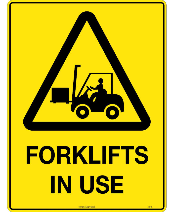 600x400mm - Corflute - Caution Forklifts in Use - Uniform Safety Signs
