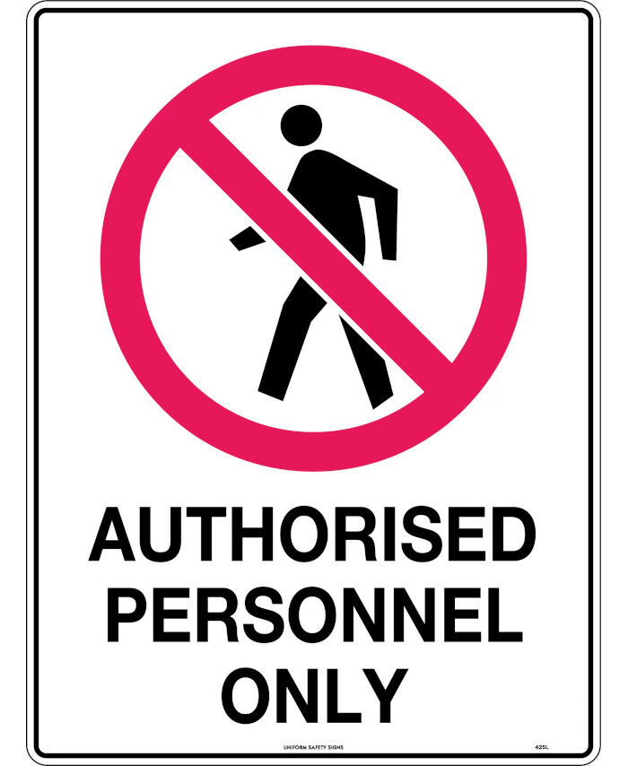 600x400mm - Corflute - Authorised Personnel Only - Uniform Safety Signs