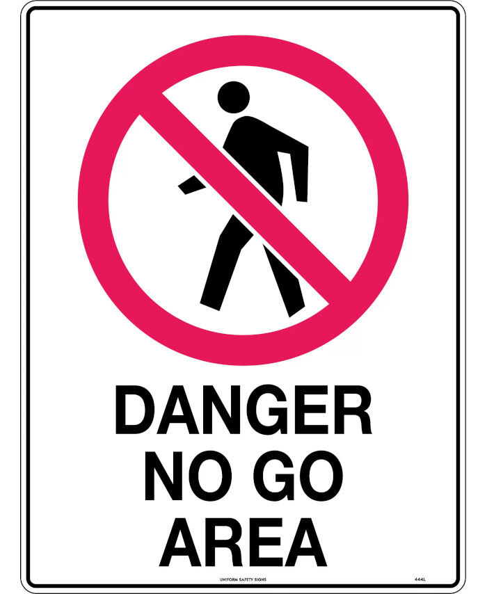 600x400mm - Corflute - Danger No Go Area - Uniform Safety Signs