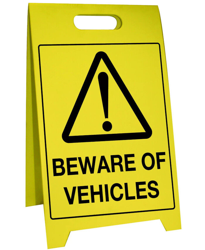 Beware Stand 500x300mm - Corflute Sign Stands - Beware of Vehicles - Uniform Safety ...