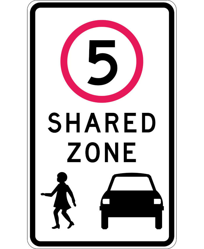 450x750mm - Aluminium, Class 1 - 10 Shared Zone - Uniform Safety Signs