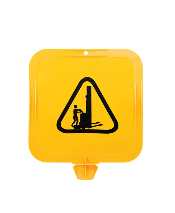 Switch Off Stacker Sign Yellow Lock-In Sign Frame - Walkie Stacker Pictogram - Uniform Safety Signs