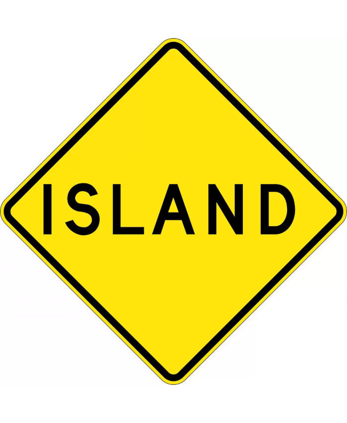 Islander Hand Sign 900x900mm - Aluminium - Class 1 Reflective - Island (Braced 3 ...