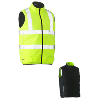 WORKWEAR, SAFETY & CORPORATE CLOTHING SPECIALISTS TAPED HI VIS REVERSIBLE PUFFER VEST (SHOWER PROOF)