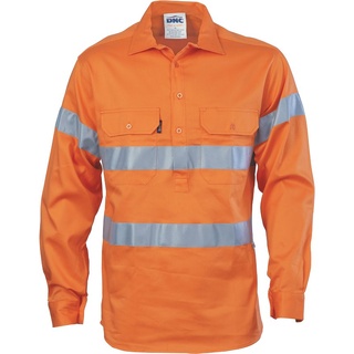 WORKWEAR, SAFETY & CORPORATE CLOTHING SPECIALISTS HiVis Close Front Cotton Drill Shirt with 3M R/Tape