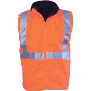 WORKWEAR, SAFETY & CORPORATE CLOTHING SPECIALISTS HiVis Reversible Vest with 3M R/Tape-Orange / Navy-S