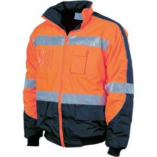 WORKWEAR, SAFETY & CORPORATE CLOTHING SPECIALISTS HiVis D/N Contrast Bomber Jacket-Orange / Navy-L