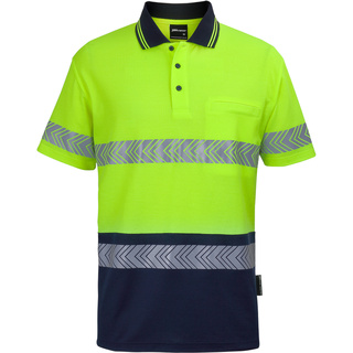 WORKWEAR, SAFETY & CORPORATE CLOTHING SPECIALISTS JB's HV S/S D+N C/BACK SEGMENTED TAPE POLO