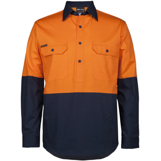 WORKWEAR, SAFETY & CORPORATE CLOTHING SPECIALISTS JB's HV CLOSE FRONT L/S 150G WORK SHIRT