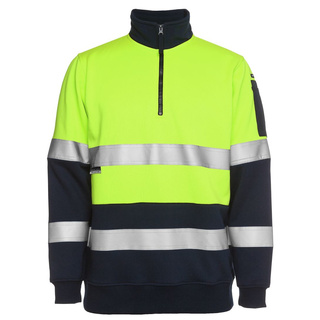 WORKWEAR, SAFETY & CORPORATE CLOTHING SPECIALISTS JB's HI VIS (D+N) 1/2 ZIP FLEECY SWEAT