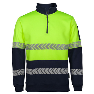 WORKWEAR, SAFETY & CORPORATE CLOTHING SPECIALISTS JB's HV 1/2 ZIP SEGMENTED TAPE FLEECY
