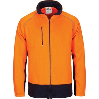 WORKWEAR, SAFETY & CORPORATE CLOTHING SPECIALISTS HIVIS 2 TONE FULL ZIP FLEECY SWEAT SHIRT WITH TWO SIDE ZIPPED POCKETS