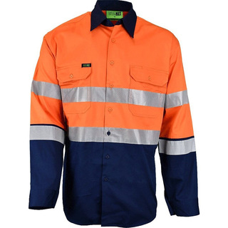 WORKWEAR, SAFETY & CORPORATE CLOTHING SPECIALISTS HI-VIS LIGHTWEIGHT LONG SLEEVE BIOMOTION TAPED SHIRT