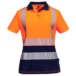 WORKWEAR, SAFETY & CORPORATE CLOTHING SPECIALISTS Hi-Vis Womens Cotton Comfort Contrast Polo Shirt S/S