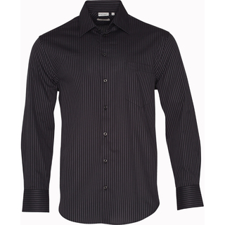 WORKWEAR, SAFETY & CORPORATE CLOTHING SPECIALISTS Men's Dobby Stripe Long Sleeve Shirt