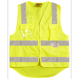 WORKWEAR, SAFETY & CORPORATE CLOTHING SPECIALISTS Hi-Vis Safety Vest with ID Pocket & R/F Tapes