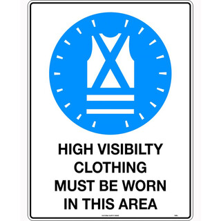 WORKWEAR, SAFETY & CORPORATE CLOTHING SPECIALISTS 600x400mm - Metal - High Visibility Clothing Must be Worn in This Area