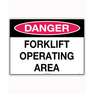 WORKWEAR, SAFETY & CORPORATE CLOTHING SPECIALISTS 600x400mm - Corflute - Danger Forklift Operating Area