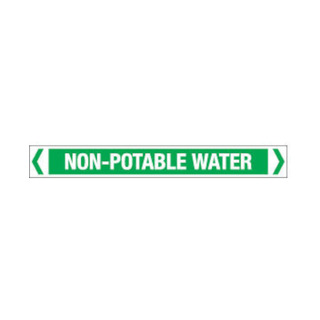 WORKWEAR, SAFETY & CORPORATE CLOTHING SPECIALISTS 10x100mm - Self Adhesive Pipe Markers - Pkt of 12 - Non Potable Water