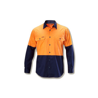WORKWEAR, SAFETY & CORPORATE CLOTHING SPECIALISTS DISCONTINUED - Koolgear - Hi-Vis Two Tone Vented Shirt Long Sleeve