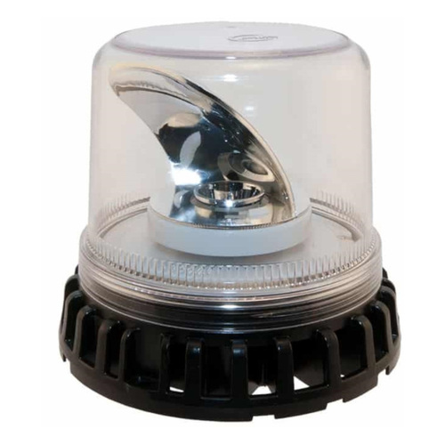 WORKWEAR, SAFETY & CORPORATE CLOTHING SPECIALISTS - Titan Class 1 Amber LED Clear Lens Rotating Beacon 12-24V Hardwire