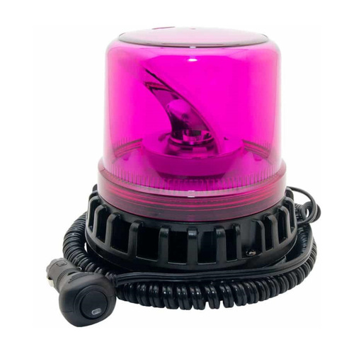 WORKWEAR, SAFETY & CORPORATE CLOTHING SPECIALISTS Titan Magenta Lens Clear LED Rotating Beacon 12-24V Mag Base