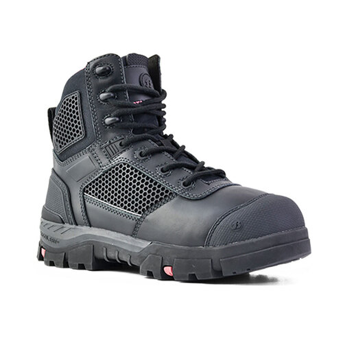 WORKWEAR, SAFETY & CORPORATE CLOTHING SPECIALISTS - AVENGER BLACK LADIES SAFETY ZIP SIDED BOOT