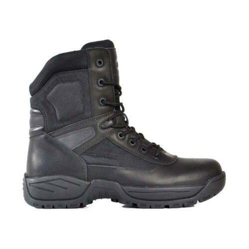 WORKWEAR, SAFETY & CORPORATE CLOTHING SPECIALISTS - Sentinel - Black Full Grain Zip / Lace Energency Services Boot