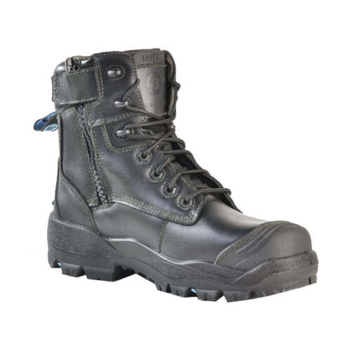 WORKWEAR, SAFETY & CORPORATE CLOTHING SPECIALISTS - Longreach CT Zip - Helix Ultra Black Zip/Lace Safety (Composite Toe)