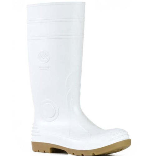 WORKWEAR, SAFETY & CORPORATE CLOTHING SPECIALISTS Jobmaster 2 Gumboots - White / Gristle PVC 400mm Safety Gumboot