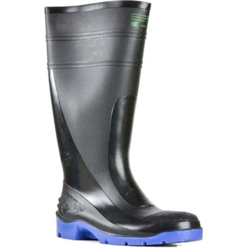 WORKWEAR, SAFETY & CORPORATE CLOTHING SPECIALISTS - Utility Gumboots - Utility 400 - Black / Blue PVC 400mm Safety Toe & Midsole Gumboot