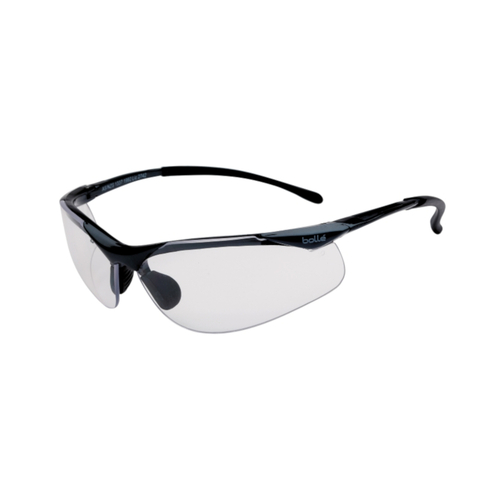 WORKWEAR, SAFETY & CORPORATE CLOTHING SPECIALISTS - CONTOUR Dark Gun Frame PLATINUM AS/AF Clear Lens - Spectacles