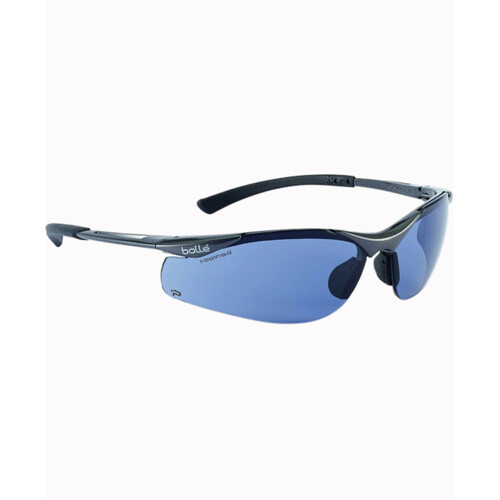 WORKWEAR, SAFETY & CORPORATE CLOTHING SPECIALISTS CONTOUR Dark Gun Frame PLATINUM AS/AF Smoke Lens - Spectacles