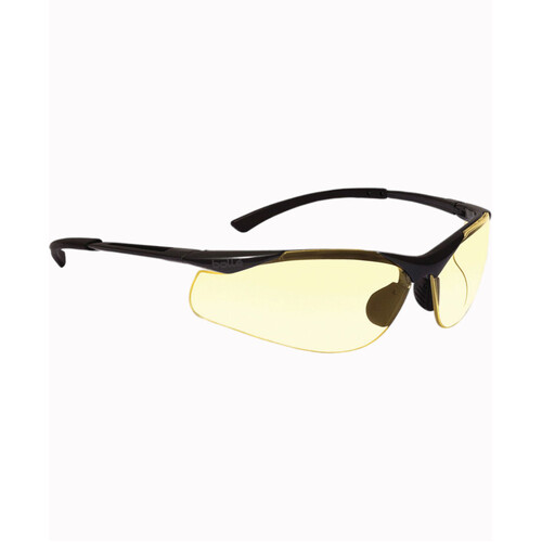 WORKWEAR, SAFETY & CORPORATE CLOTHING SPECIALISTS CONTOUR Dark Gun Frame PLATINUM AS/AF Amber Lens - Spectacles