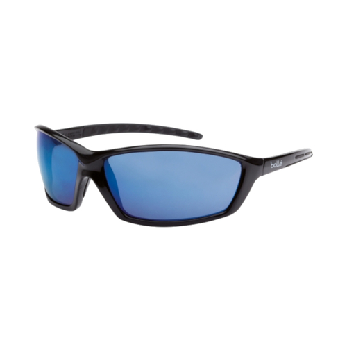 WORKWEAR, SAFETY & CORPORATE CLOTHING SPECIALISTS - PROWLER Gloss Black Frame Blue Flash Lens - Spectacles