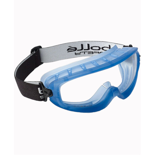 WORKWEAR, SAFETY & CORPORATE CLOTHING SPECIALISTS ATOM Blue TPR Frame PLATINUM AS/AF Clear Lens - Indirect Vents Top/Bottom - Goggles