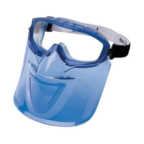 WORKWEAR, SAFETY & CORPORATE CLOTHING SPECIALISTS - ATOM Blue TPR Frame PLATINUM AS/AF Clear Lens - Top Vent Closed - With SBR Foam & Mouth Guard - Goggles