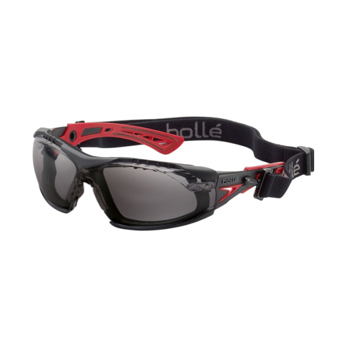 WORKWEAR, SAFETY & CORPORATE CLOTHING SPECIALISTS - RUSH+ SEAL PLATINUM AS/AF Smoke Lens - Assembled with Gasket & Strap - Spectacles