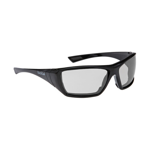 WORKWEAR, SAFETY & CORPORATE CLOTHING SPECIALISTS - HUSTLER SEAL Gloss Black Frame PLATINUM AS/AF Clear Lens - Spectacles