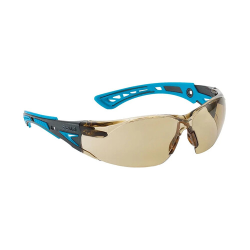 WORKWEAR, SAFETY & CORPORATE CLOTHING SPECIALISTS DISCONTINUED - RUSH+ SMALL Black / Blue Temples PLATINUM AS/AF Twilight Lens