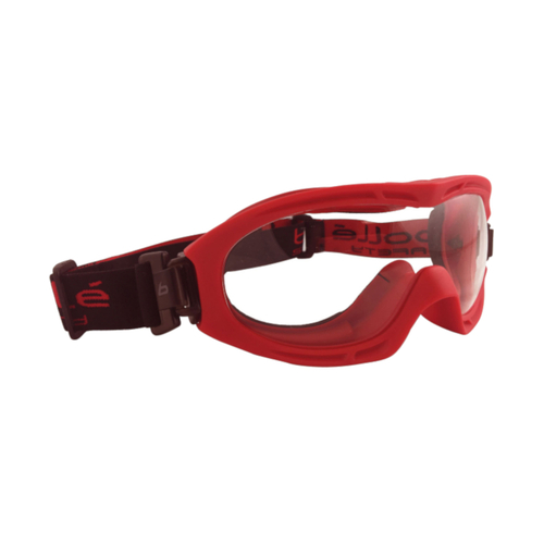 WORKWEAR, SAFETY & CORPORATE CLOTHING SPECIALISTS - BACKDRAFT RED FIRE GOGGLE CLEAR PLATINUM LENS - Goggles