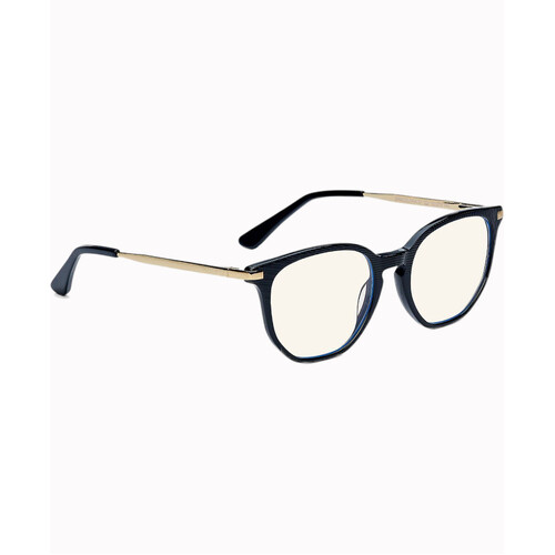 WORKWEAR, SAFETY & CORPORATE CLOTHING SPECIALISTS - BARCELONA - Women ProBlu Clear Lens Black Frame W/Gold Metal Temple & Blk Temple Tip