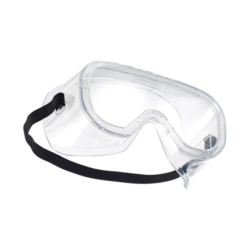 WORKWEAR, SAFETY & CORPORATE CLOTHING SPECIALISTS BL15 Clear ASAF PC Lens PVC Frame W/Black Strap - Seal (No Vents)