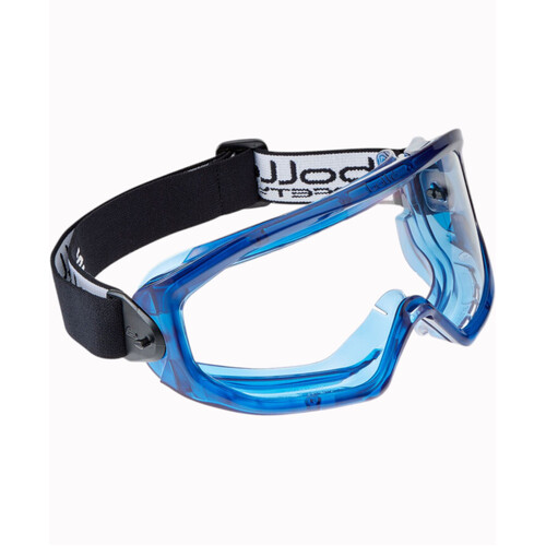 WORKWEAR, SAFETY & CORPORATE CLOTHING SPECIALISTS SUPERBLAST AS/AF Clear Lens Blue Frame - Sealed - W/Eco-Packaging (Silk Paper+Recycled Box)