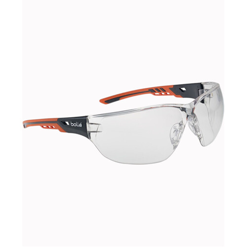 WORKWEAR, SAFETY & CORPORATE CLOTHING SPECIALISTS - NESS+ Orange/Blk Temples Platinum AS/AF Clear Lens W/Eco-Packaging (Silk Paper+Recycled Box)