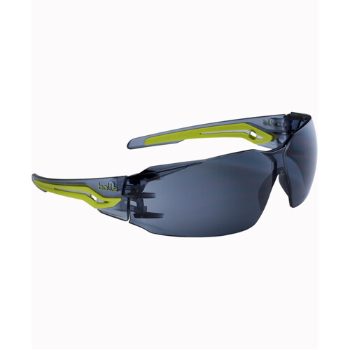 WORKWEAR, SAFETY & CORPORATE CLOTHING SPECIALISTS SILEX Smoke Translucent / Yellow Temples AS/AF Smoke Lens W/Eco-Packaging (Silk Paper+Recycled Box)