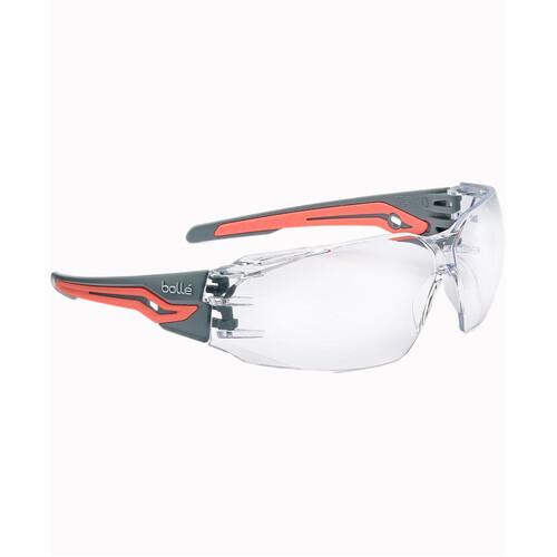 WORKWEAR, SAFETY & CORPORATE CLOTHING SPECIALISTS SILEX+ SMALL Platinum ASAF Clear Lens Grey/Coral Temples W/Eco-Packaging (Silk Paper+Recycled Box)