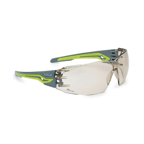 WORKWEAR, SAFETY & CORPORATE CLOTHING SPECIALISTS - SILEX+ SMALL Platinum ASAF CSP Lens Grey/Lime Temples W/Eco-Packaging (Silk Paper+Recycled Box)